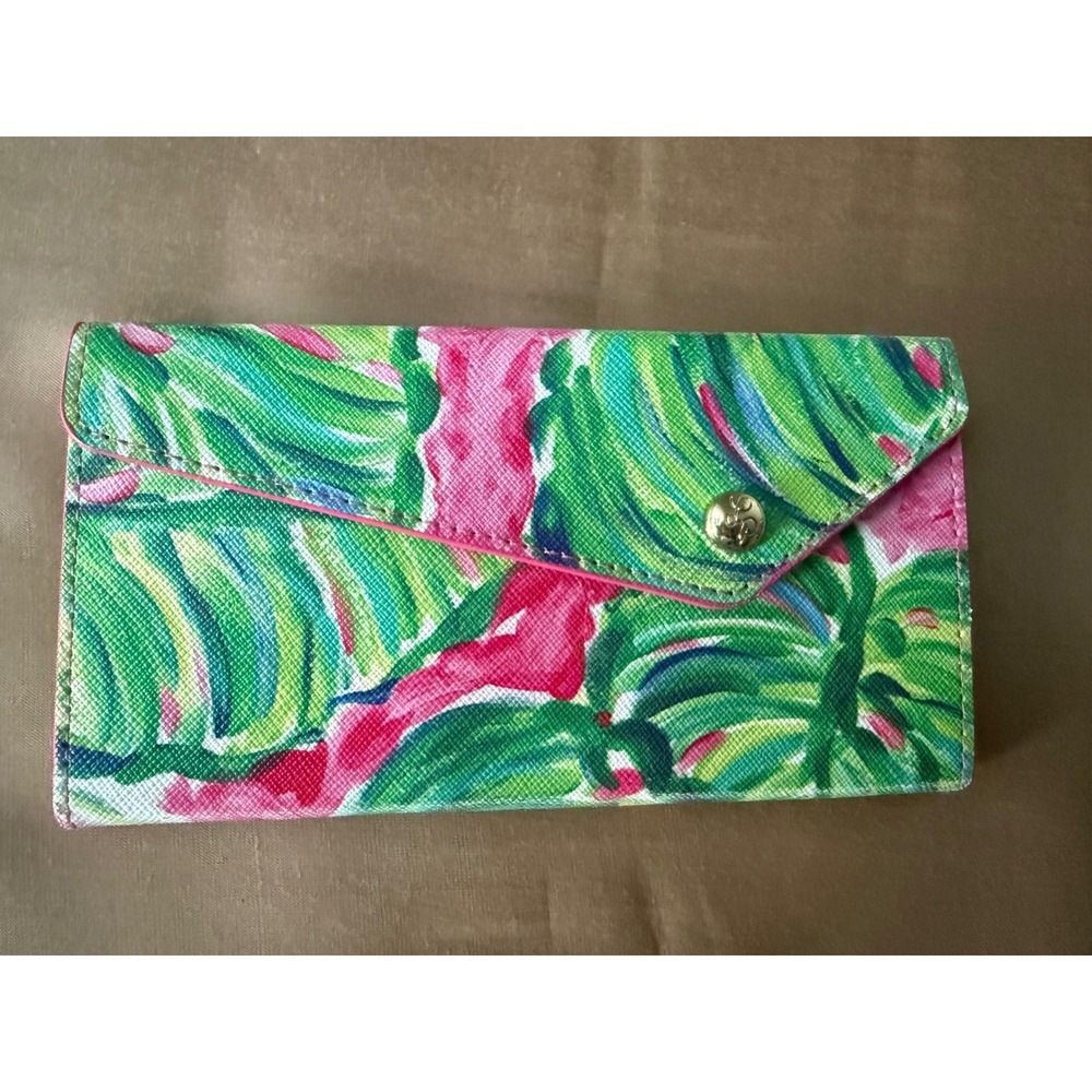 Lilly Pulitzer Its Always Sunny Somewhere Tropical Palm Sunglasses Case Gold